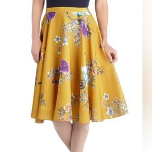 ModCloth Ikebana For All Vintage style Retro Floral Skirt